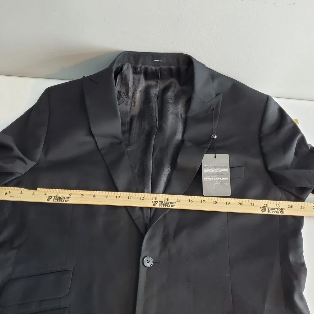 JOE Joseph Abboud Mens Black Wool Blend 2 Button Blazer Sport Coat Jacket Custom